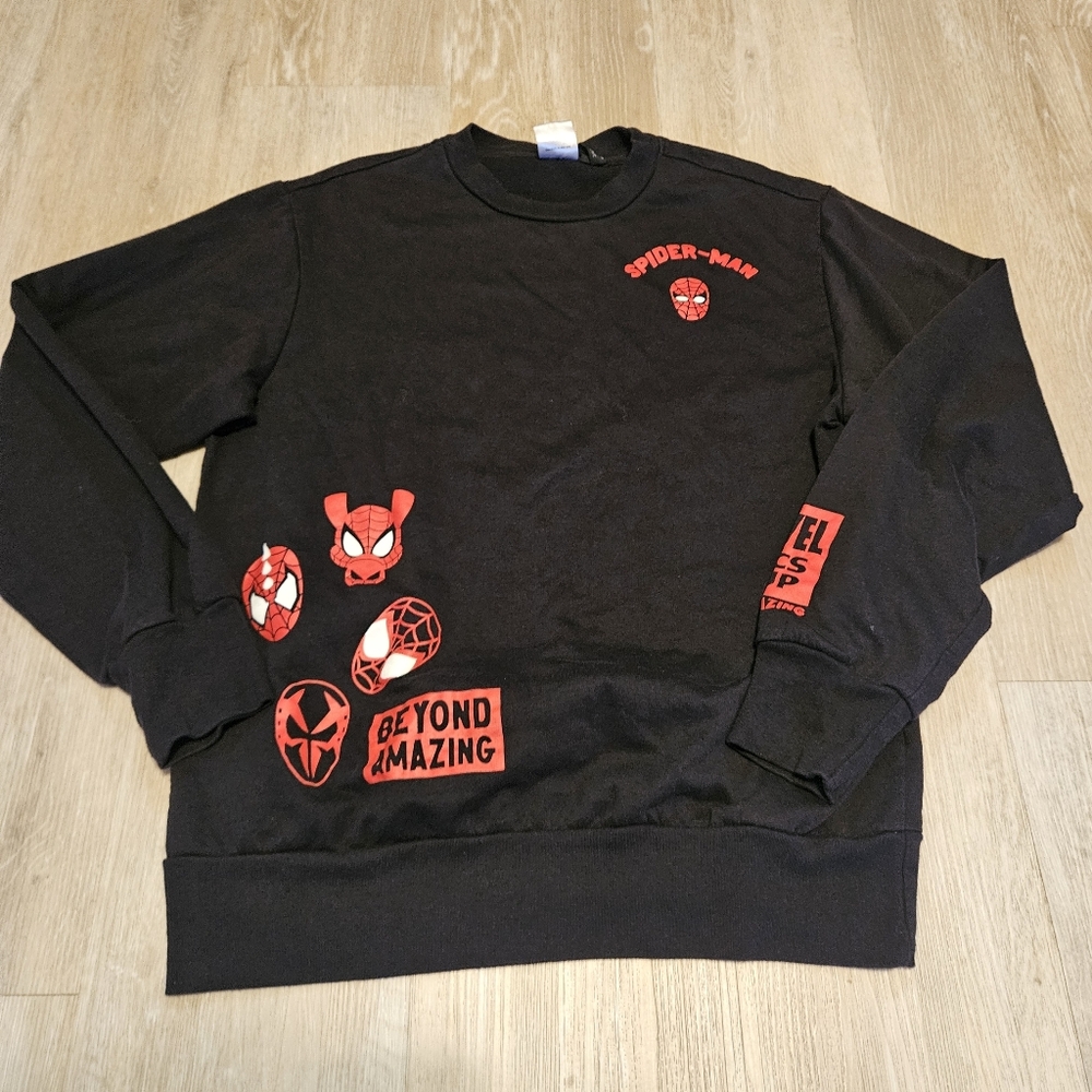 Spider-Man Across the Spiderverse Beyond Amazing Long Sleeve Shirt Black Mens SM